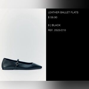 Zara leather black ballet flats